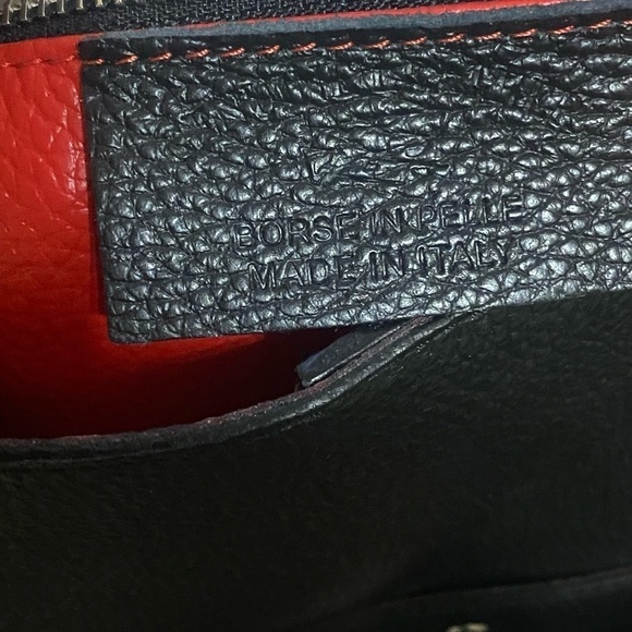 BORSE IN PELLE Leather Tote Shoulder Bag Black Removable Red P…Dark Lolita - Picture 13 of 13